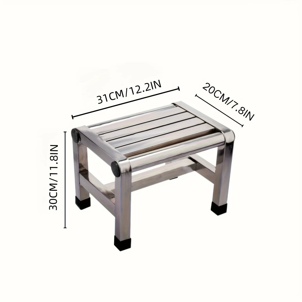 Multi Functional Stainless Steel Stool - Durable Thick & Sturdy Stool, Ideal for Living Room, Bathroom, Kitchen, Corridors
