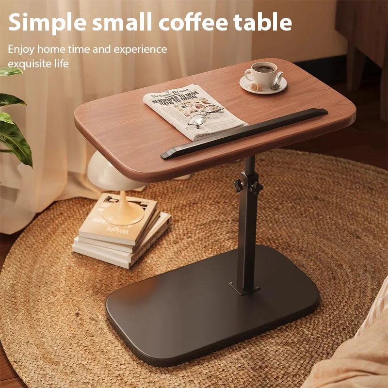C-shaped Side Table Coffee Table Waterproof Living Room Sofa Table Height Adjustable And Flip-over Panel Load Capacity of 25kg