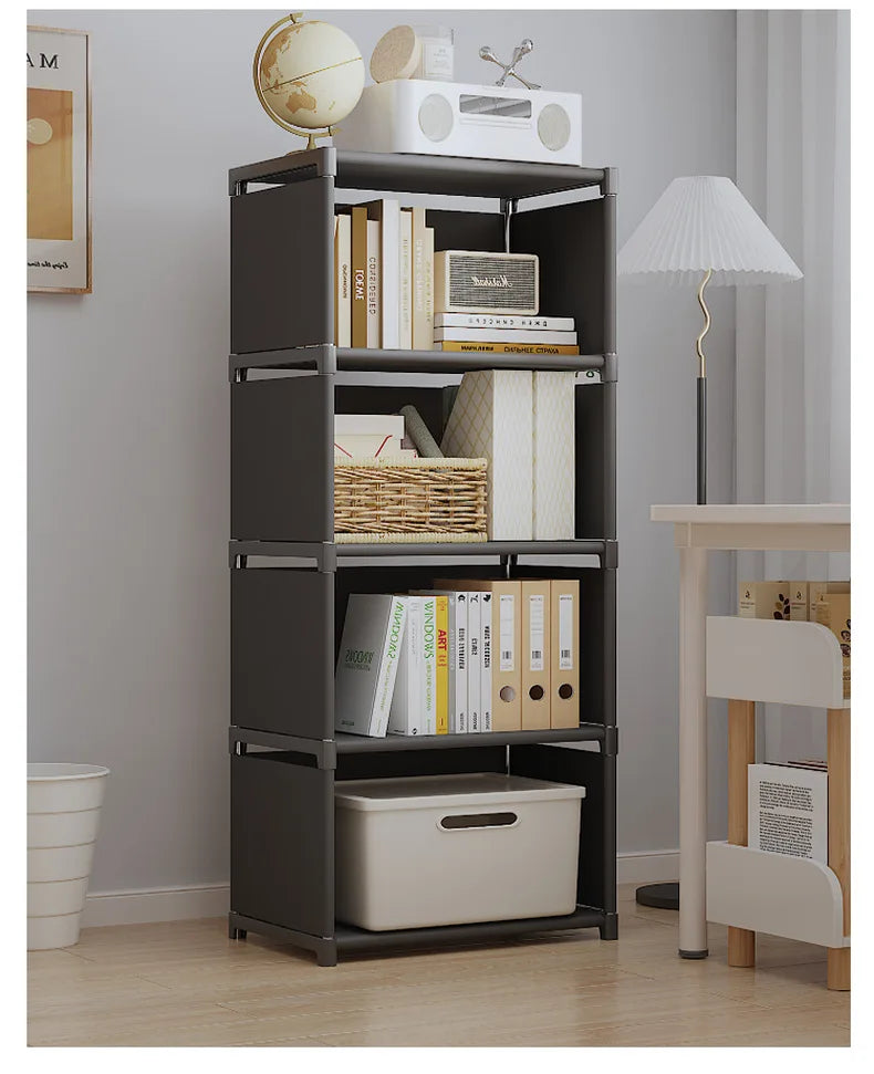 Multilayer Bookshelf Easy Assembly Bookcase Living Room Bedroom Study Storage Shelf for Books Toys Sundries