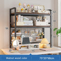 Bookshelf Bookcase With Grid Desktop Multi-layer Wrought Iron Shelf Student Computer Desk Table Hole Board Table Wooden Shelves