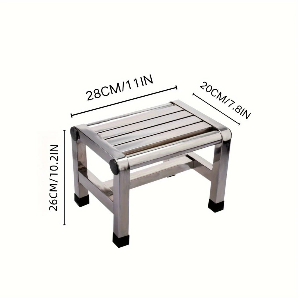 Multi Functional Stainless Steel Stool - Durable Thick & Sturdy Stool, Ideal for Living Room, Bathroom, Kitchen, Corridors