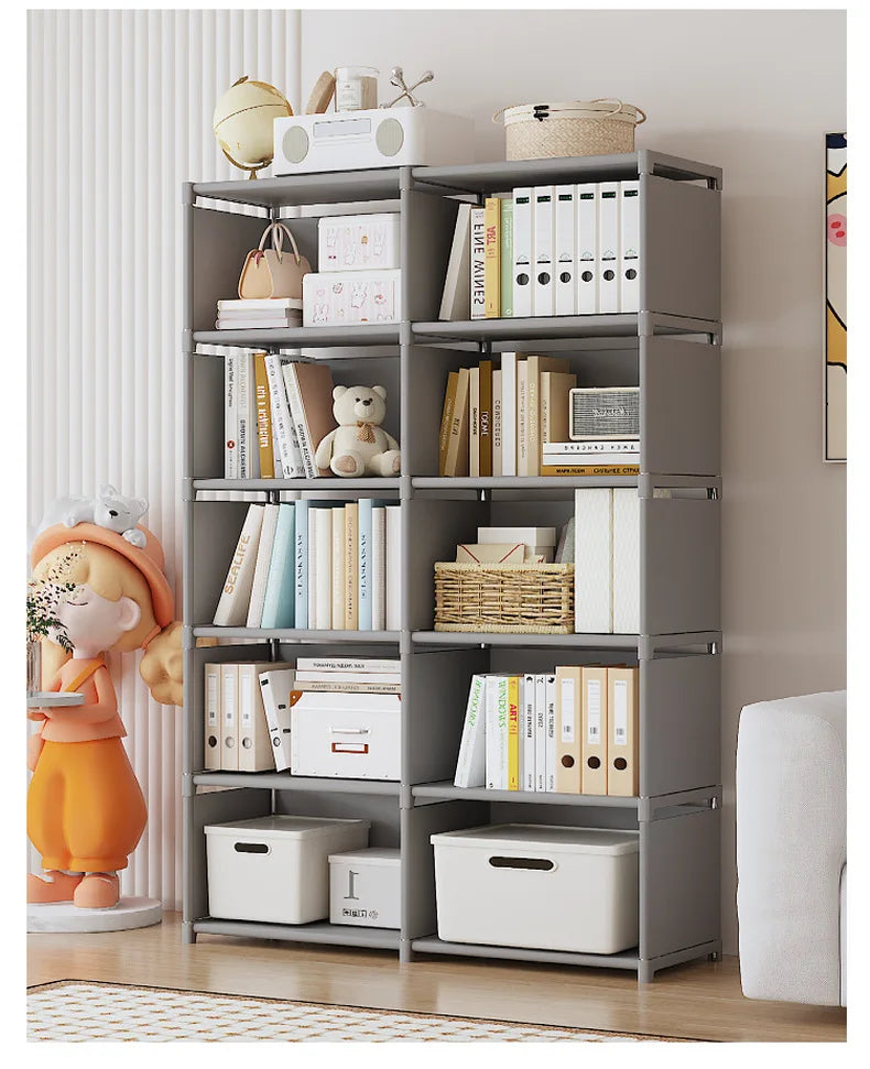Multilayer Bookshelf Easy Assembly Bookcase Living Room Bedroom Study Storage Shelf for Books Toys Sundries