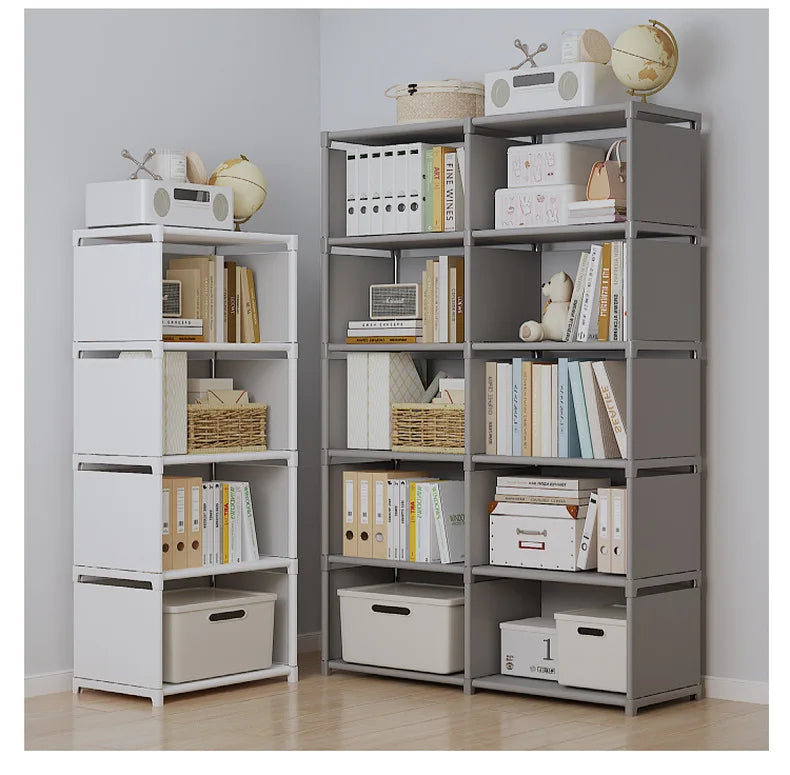 Multilayer Bookshelf Easy Assembly Bookcase Living Room Bedroom Study Storage Shelf for Books Toys Sundries