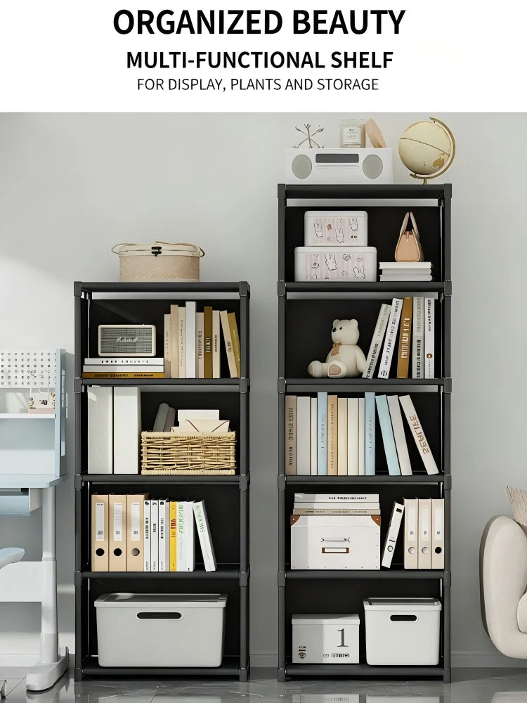Multilayer Bookshelf Easy Assembly Bookcase Living Room Bedroom Study Storage Shelf for Books Toys Sundries