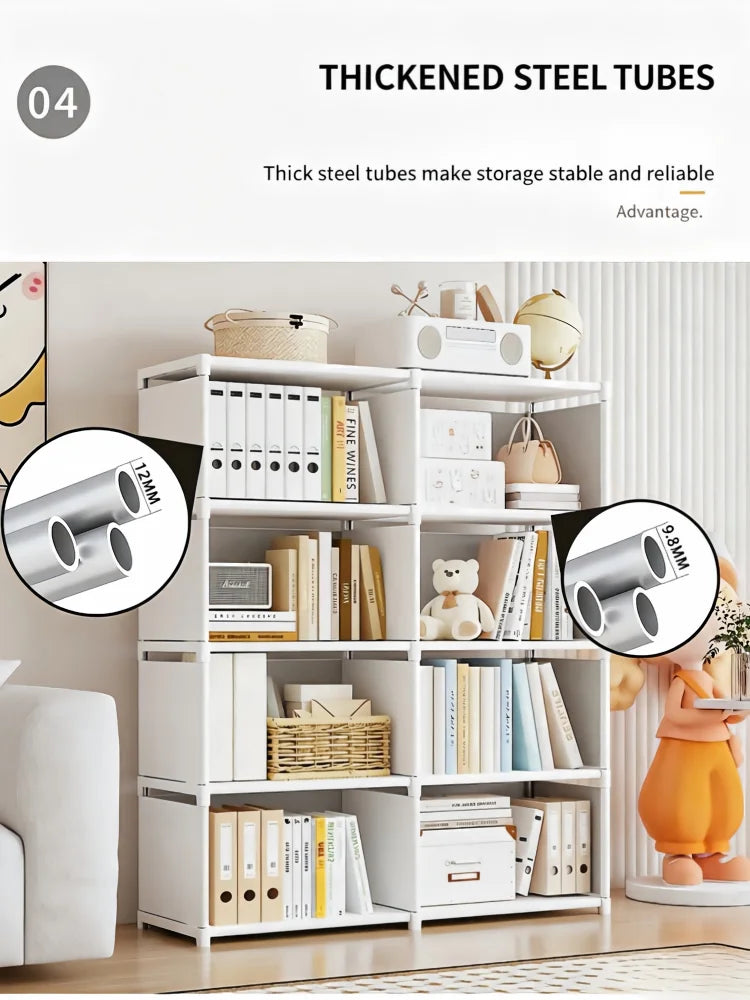 Multilayer Bookshelf Easy Assembly Bookcase Living Room Bedroom Study Storage Shelf for Books Toys Sundries