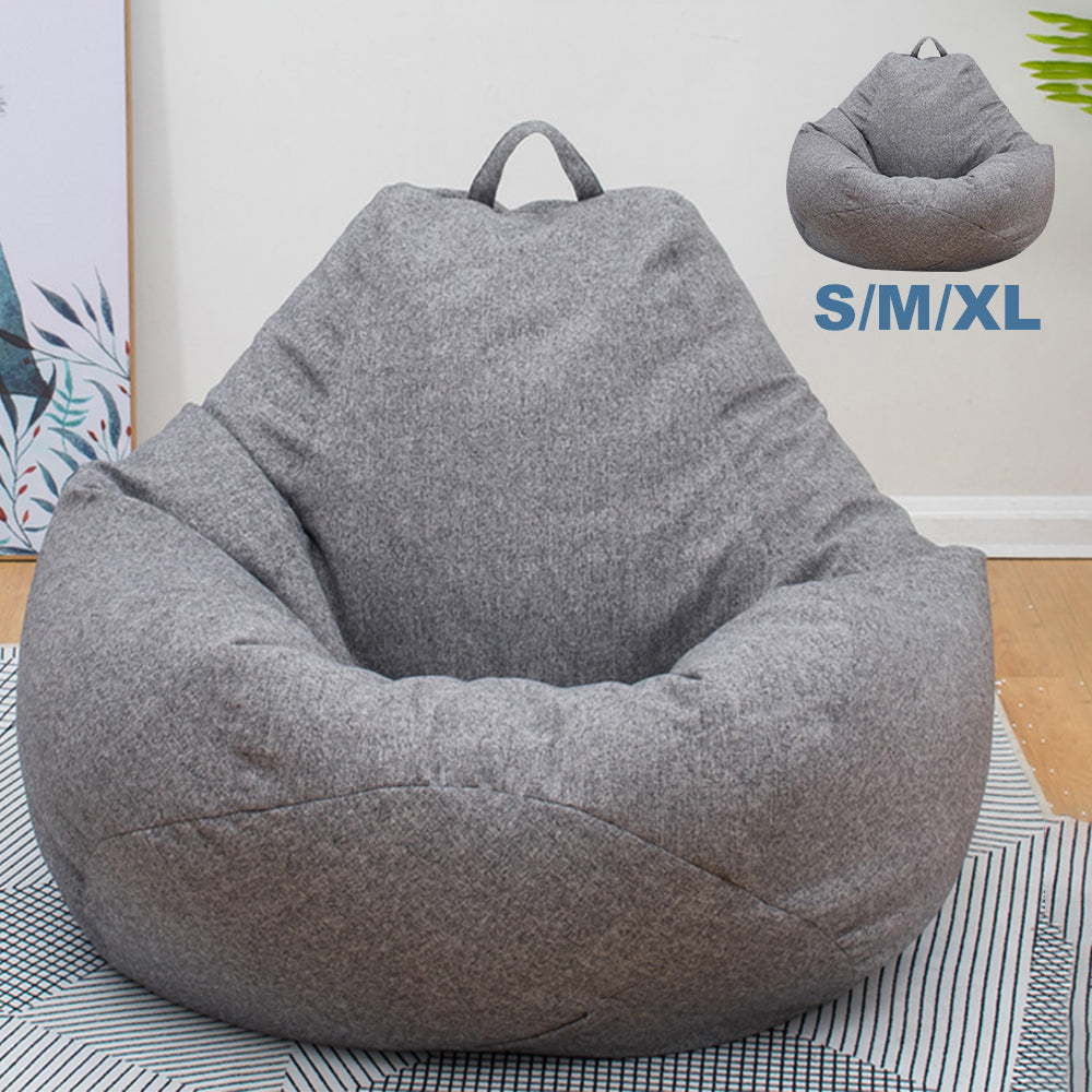 Large Small Lazy Sofa Cover Chairs Without Filler Linen Cloth Lounger Seat Bean Bag Pouf Puff Couch Tatami Living Room